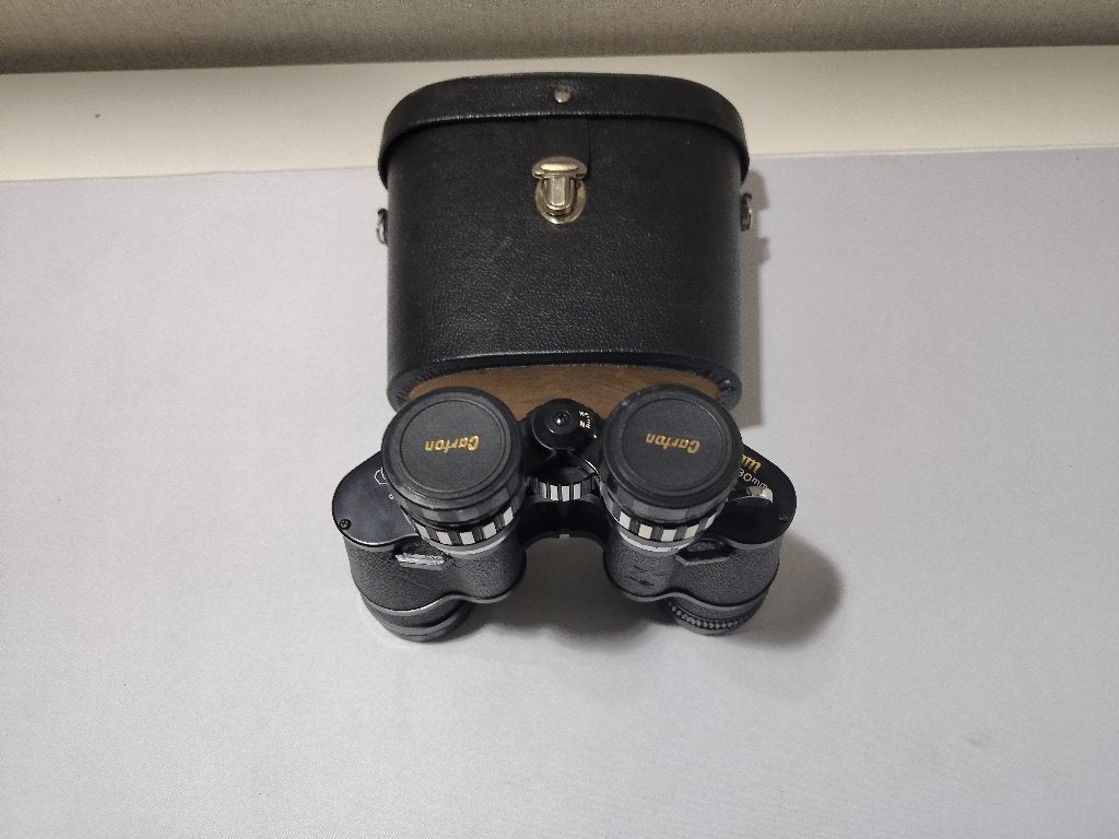 Vintage Carton Zoom Verrekijker 6x-12x30mm met Tas, Ophalen, Gebruikt, Porro (met knik), 8 tot 12x
