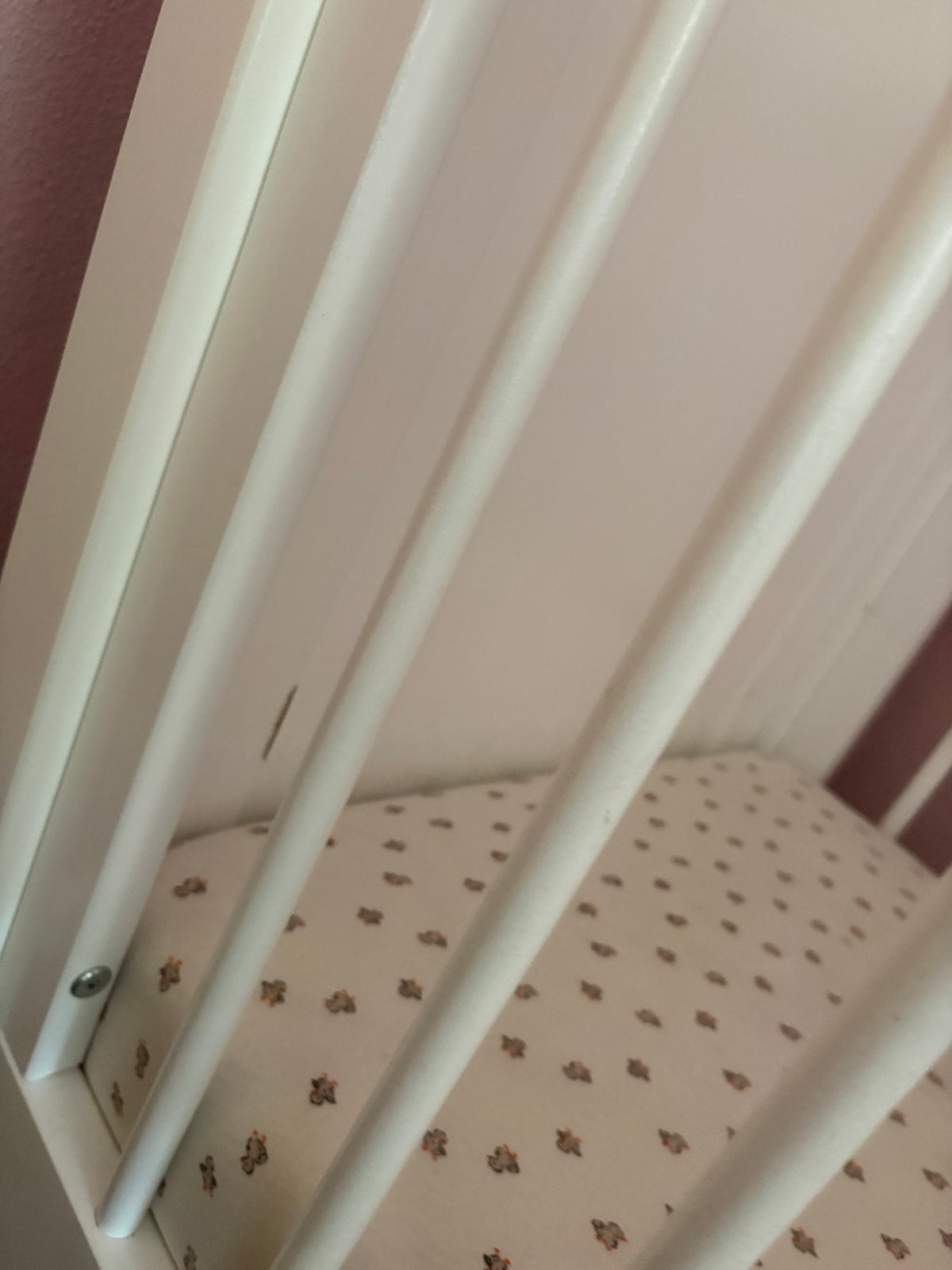 Wit babybedje met lattenbodem zonder matras, Ophalen, Gebruikt, 70 tot 85 cm, 140 tot 160 cm