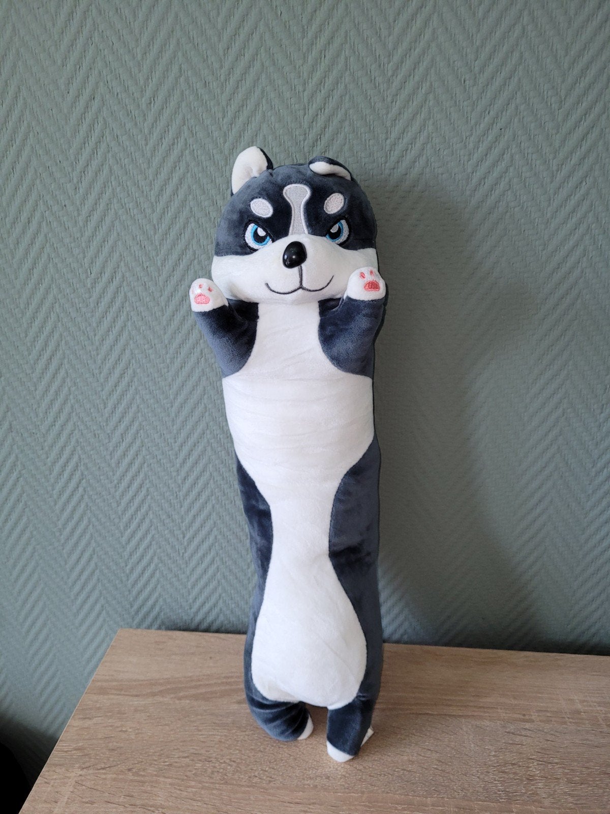 Nieuwe Husky Knuffel - Zacht en Knuffelbaar, Ophalen of Verzenden, Nieuw, Grijs, Hond