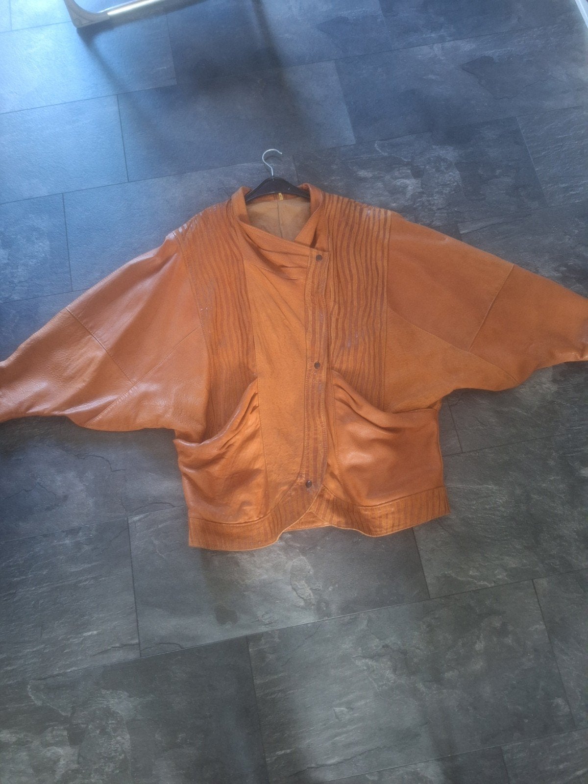 Vintage jaren '80 leren jas, maat XL, Ophalen of Verzenden, Gedragen, Maat 46/48 (XL) of groter, Bruin