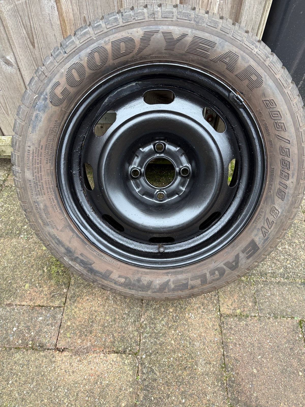 Velg + band 4 x 108 peugeot, Ophalen, Gebruikt