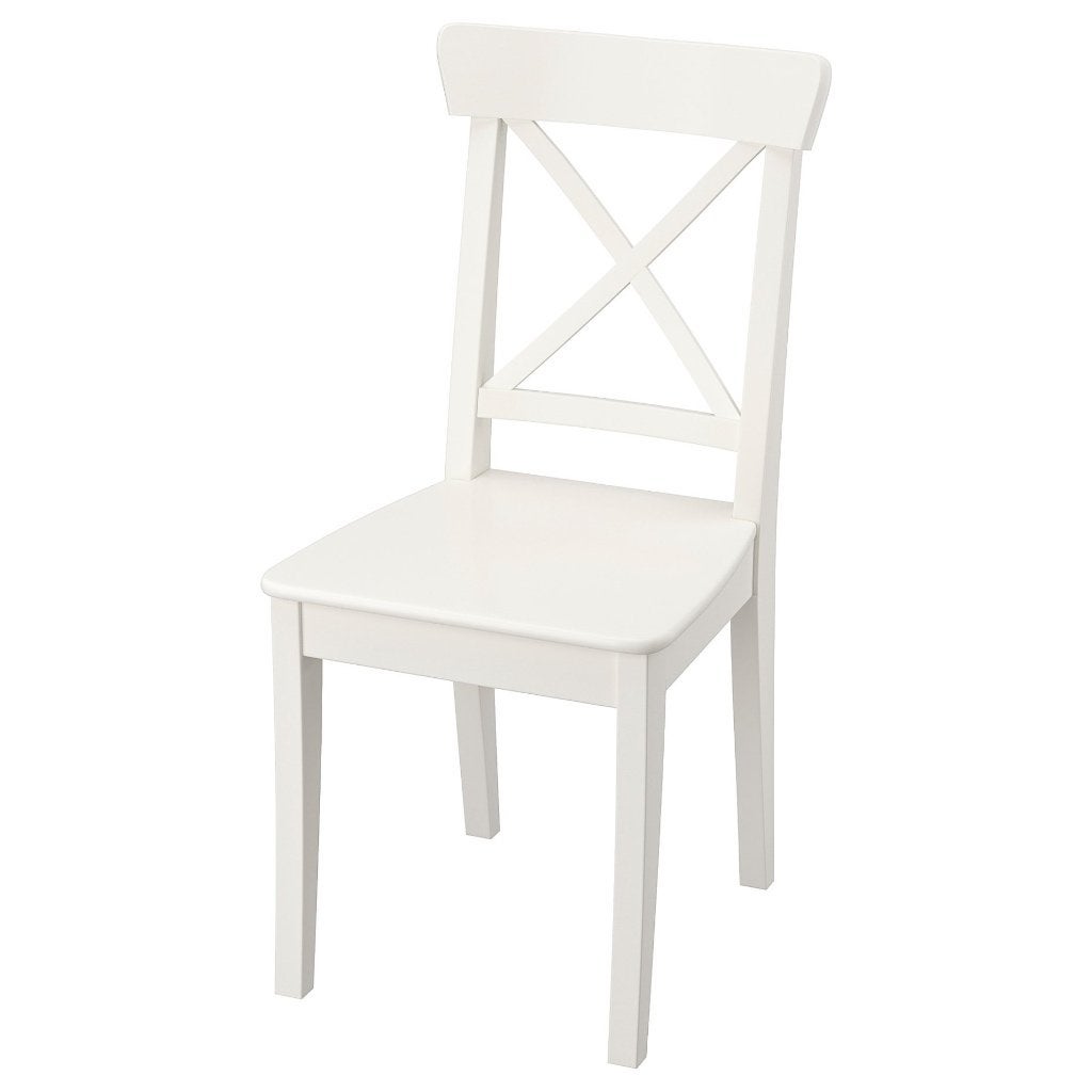 Ikea Rosentorp eettafel + 4 x Ikea Ingolf stoel, Gebruikt, Rond, 150 tot 200 cm, Vier personen