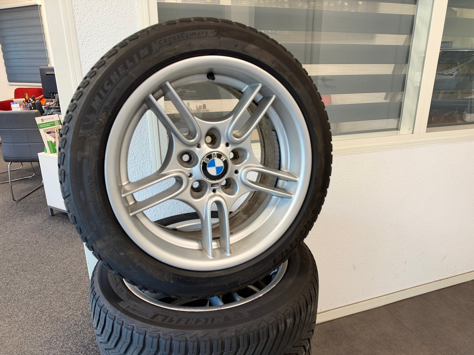 17” Originele M Style 66 Breedset met Michelins !E36 E46 E39, Auto-onderdelen, Gebruikt, Velg(en), 17 inch, Ophalen of Verzenden