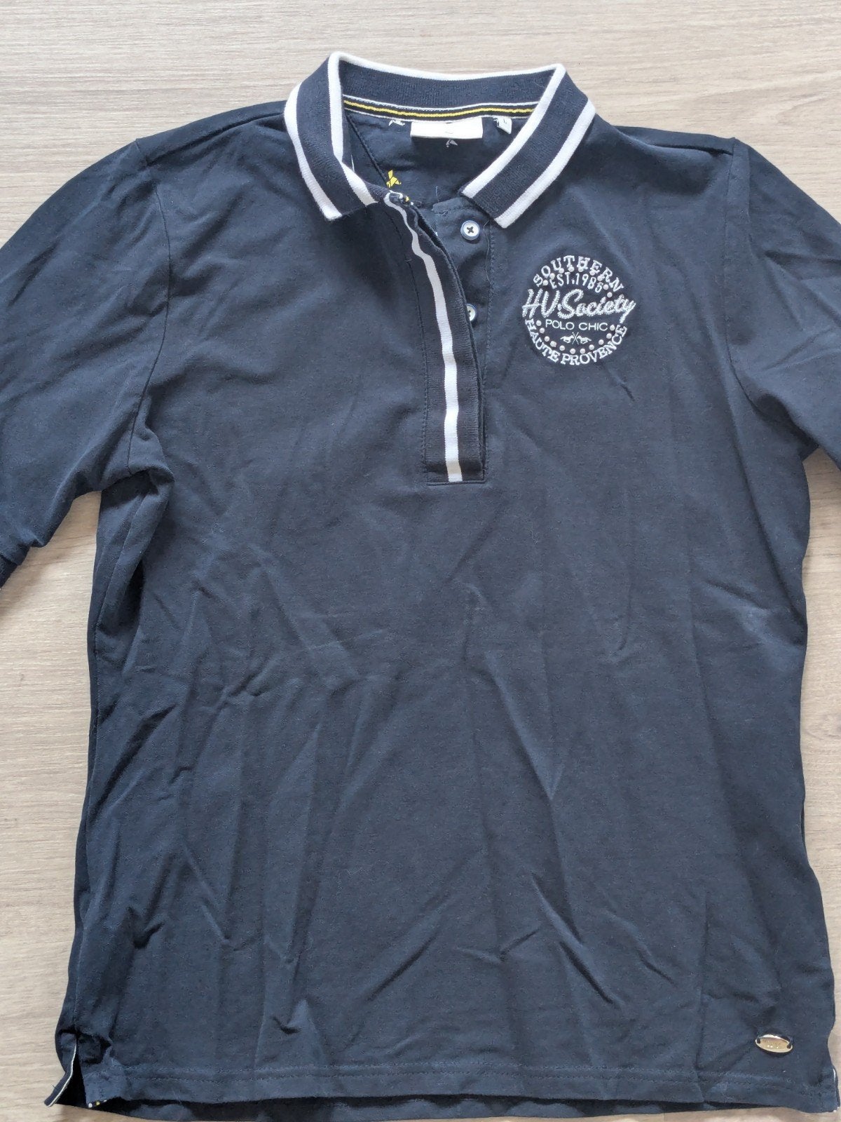 HV Society Polo Shirt Dames Maat L - Zo goed als nieuw, Blauw, HV Society, Maat 42/44 (L), Ophalen of Verzenden