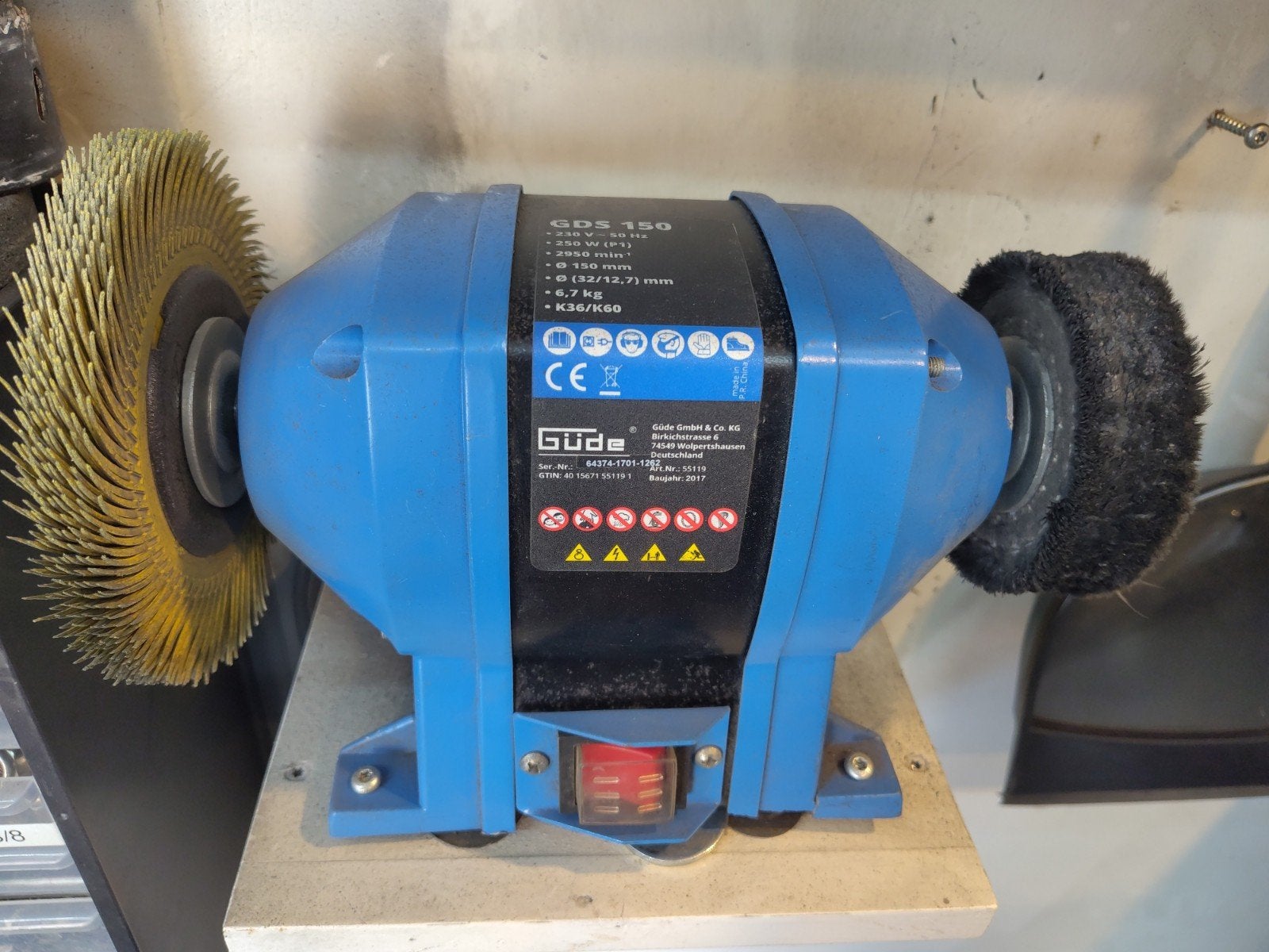 Güde GDS 150 Werkbankslijpmachine - 250W, Ophalen of Verzenden, Gebruikt, Minder dan 700 watt, Werkbankslijpmachine