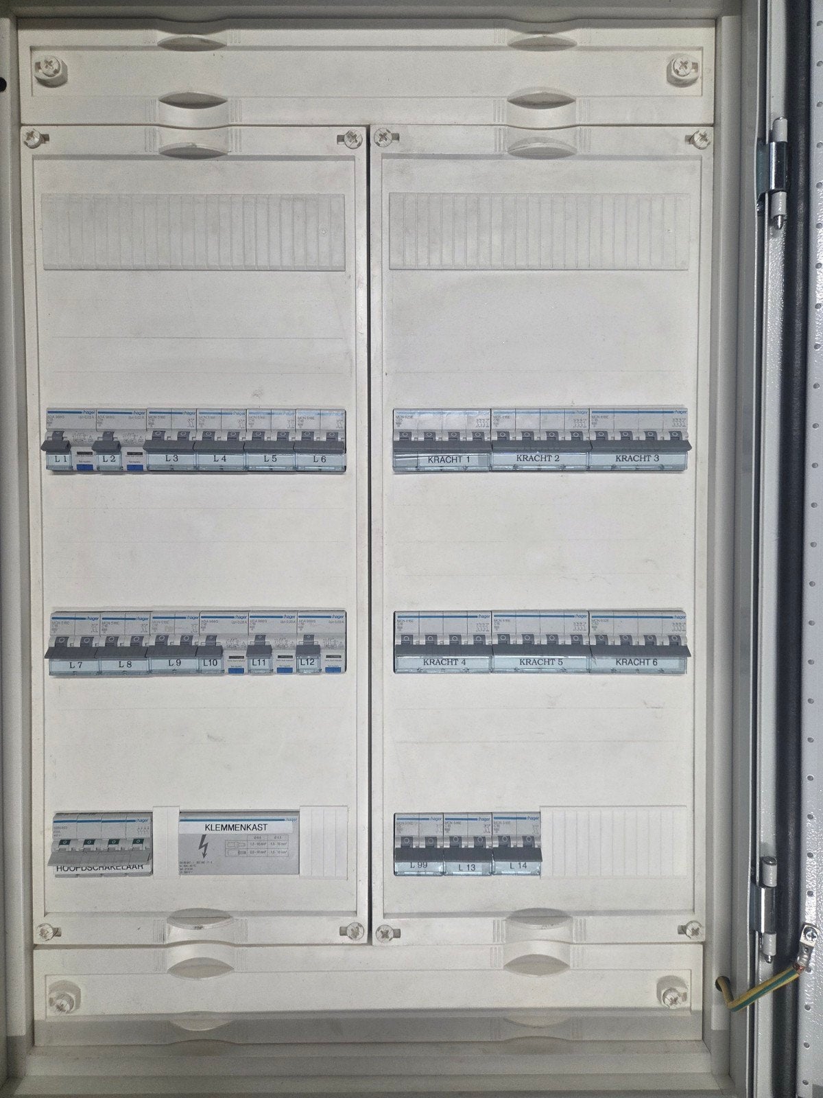 Elektra groepen verdeel kast onderverdeler hager IP54, Ophalen, Gebruikt, Hager, Groepenkast