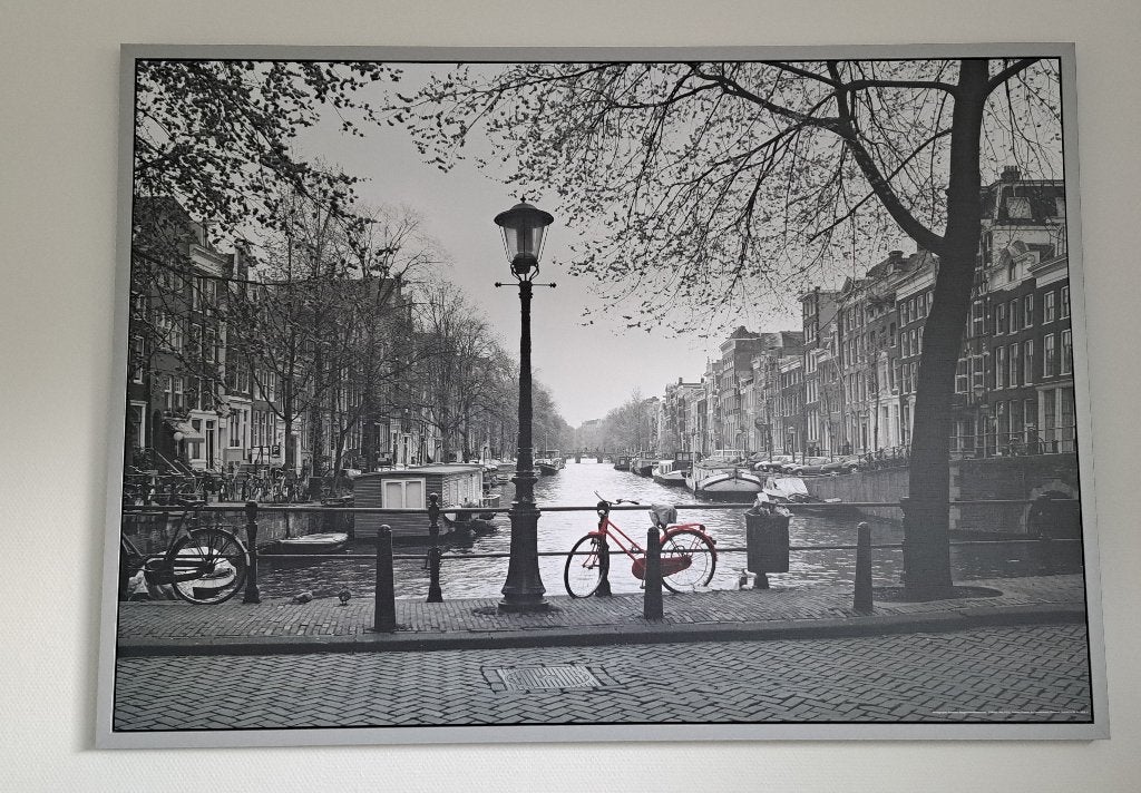 Ikea VILSHULT Schilderij Amsterdam Grachten, Huis en Inrichting, Woonaccessoires | Schilderijen, Tekeningen en Foto's, Ophalen