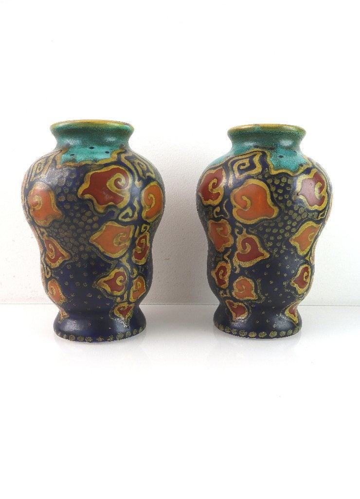 Set plateel plazuid vazen 1920., Antiek en Kunst, Ophalen of Verzenden