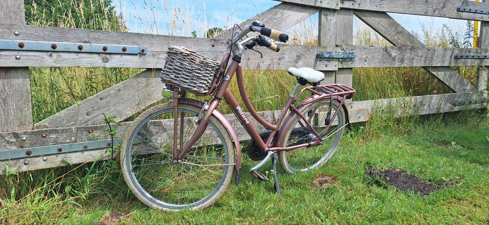 Volare fiets met mand en versnellingen, Fietsen en Brommers, Fietsen | Dames | Damesfietsen, Gebruikt, Velgrem, Versnellingen