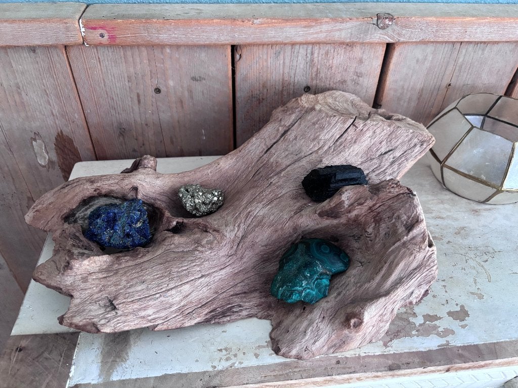 Grote organische wortelhouten schaal – 49 cm, Ophalen of Verzenden, Rond, Glas