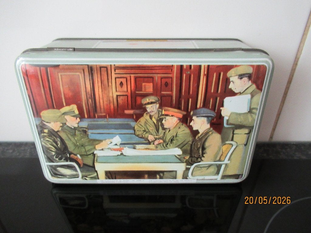 BLIK- CAPITULATIE HOTEL DE WERELD -WAGENINGEN- 5 MEI 1945, Verzamelen, Blikken, Ophalen of Verzenden, Gebruikt, Overige