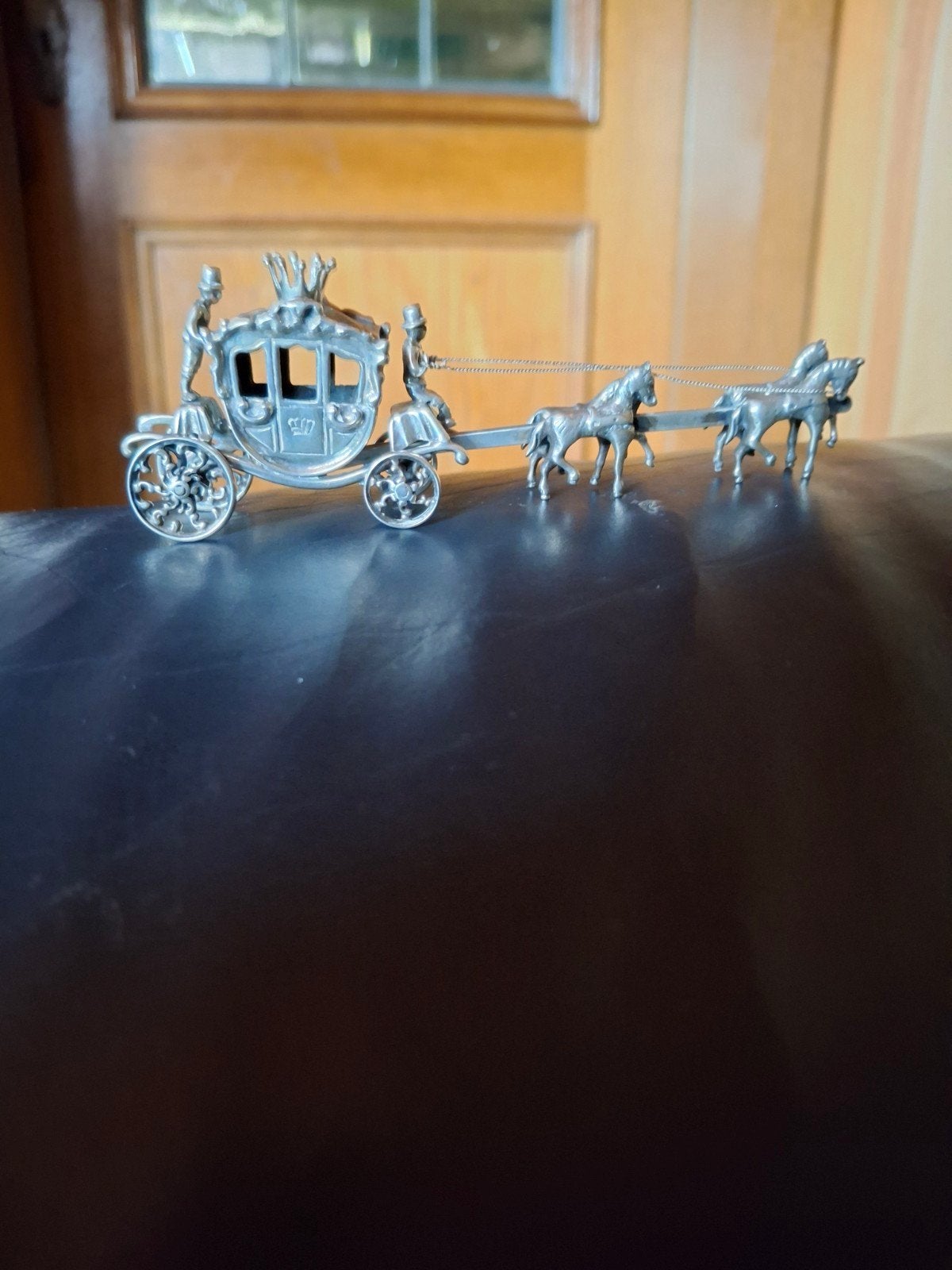 zilveren  koets met paarden, Ophalen of Verzenden