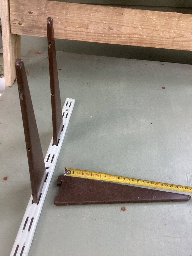 Plankensteunen 27 cm voor wandrailsysteem, Ophalen of Verzenden, Zo goed als nieuw