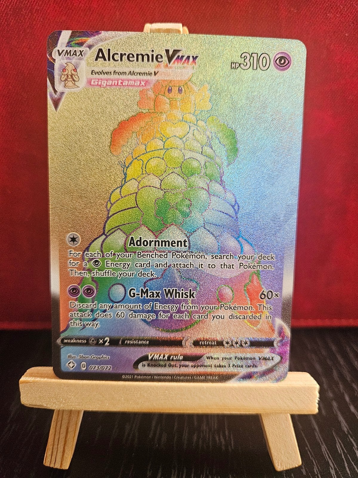 Alcremie VMAX #073, Hobby en Vrije tijd, Ophalen of Verzenden, Zo goed als nieuw, Losse kaart, Foil