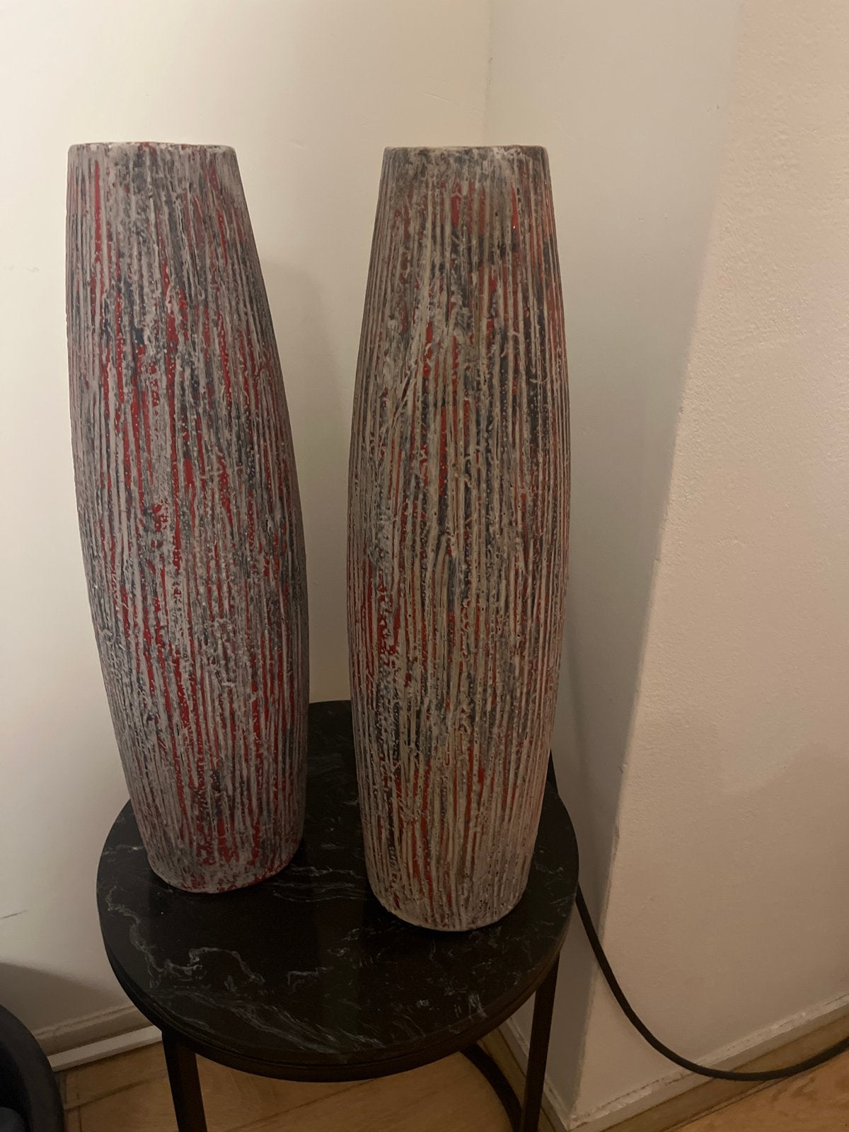 PTMD Collection grote vloervaas – Stoer rood/zwart/wit desig, Ophalen of Verzenden