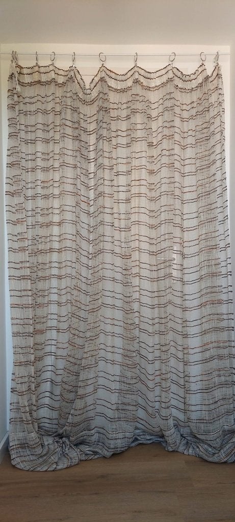 XXL 440 x 250 cm Vintage jaren 70 gaas/net gordijn vitrage, 440 cm, Overige materialen, Eu, Overige merken