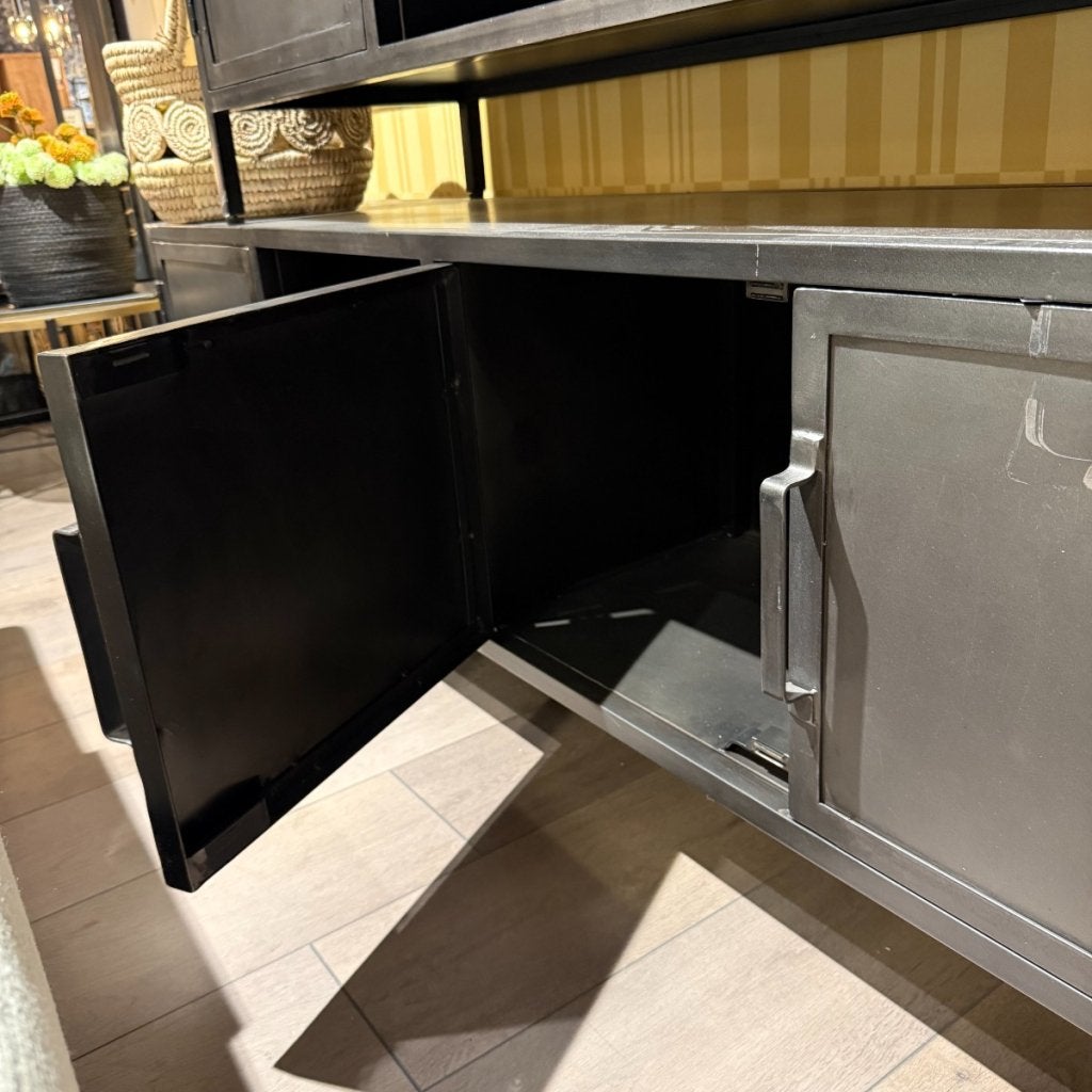 Tv Meubel Carpino  - Zwart Metaal - 180 cm - Pronto Wonen, Niet ingevuld, Niet ingevuld, Niet ingevuld