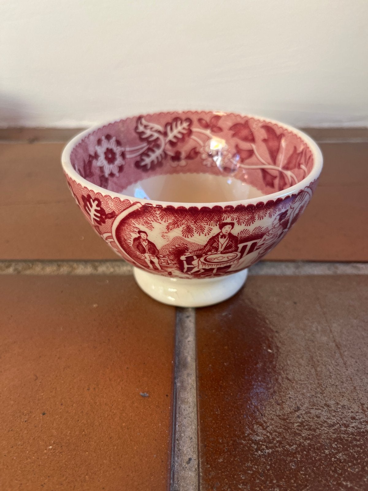 Antieke Spoelkom Société Céramique - Tea Drinker Rood, Antiek en Kunst, Ophalen