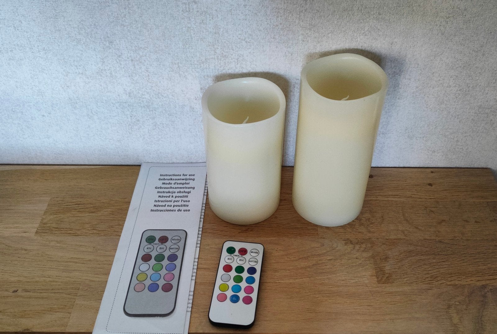 2 Ledkaarsen met timer, flakkerfuntie, afstandsbediening, Huis en Inrichting, Kunststof, Overige merken, Ophalen of Verzenden