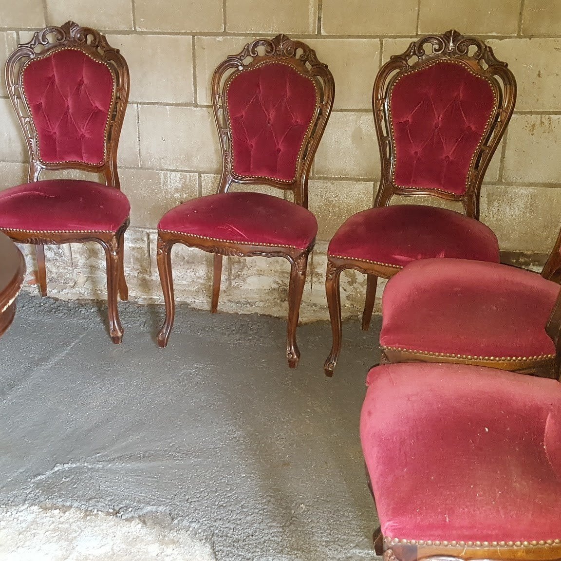 6 barok eetkamers stoelen, Ophalen
