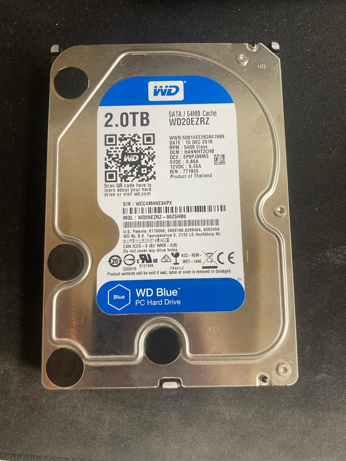 WD Blue 2TB SATA Harde Schijf (hdd), Computers en Software, Intern, Gebruikt, Server, Ophalen of Verzenden