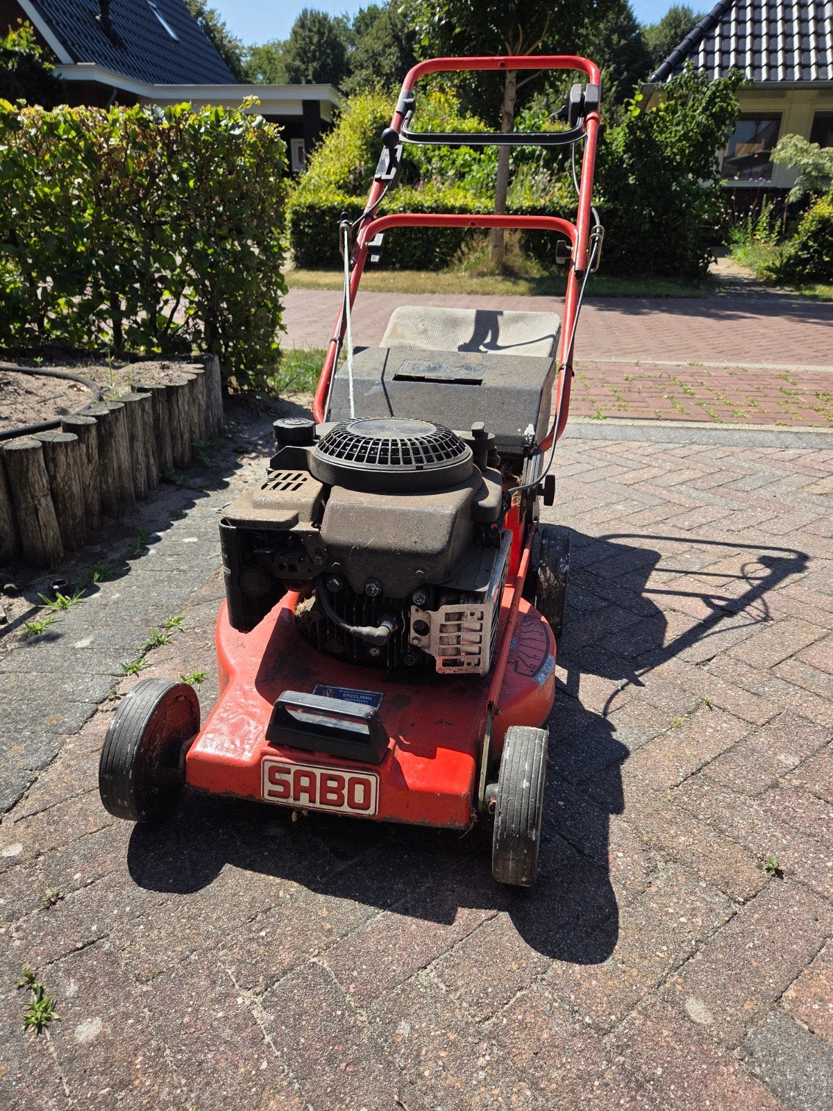 SABO  Turbostar 43-4 Economy grasmaaier, Tuin en Terras, Grasmaaiers, Cirkelmaaier, Gebruikt, 40 t/m 49 cm, Ophalen