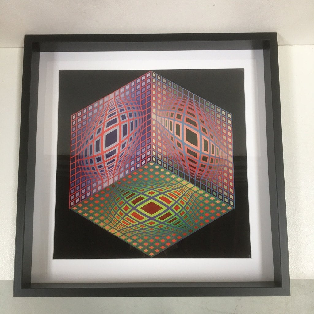 Victor Vasarely fotoprint TEST-2,Du Griffon Neuchatel, 1972., Ophalen of Verzenden