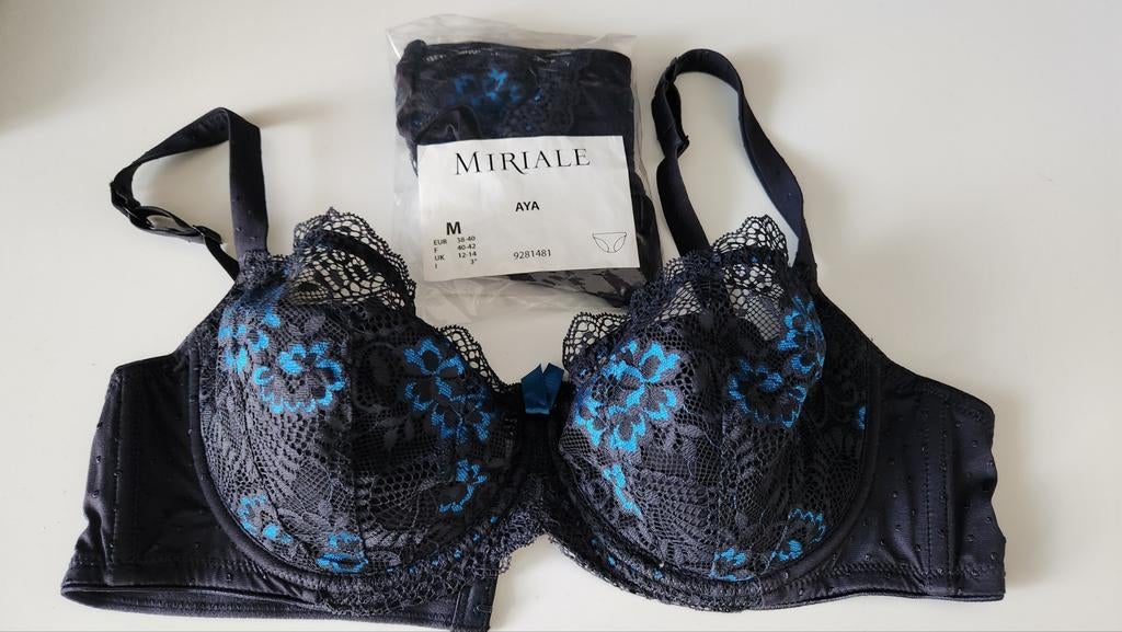 Nieuwe Miriale Lingerie Set Zwart/Donkerblauw 85D/M, Kleding | Dames, Ondergoed en Lingerie, Miriale, Ophalen of Verzenden, Zwart
