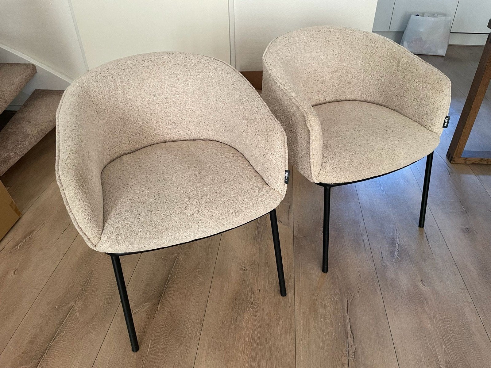 WOOOD Eetkamerstoelen en eetkamerbank, Ophalen, Zo goed als nieuw, Stof, Drie