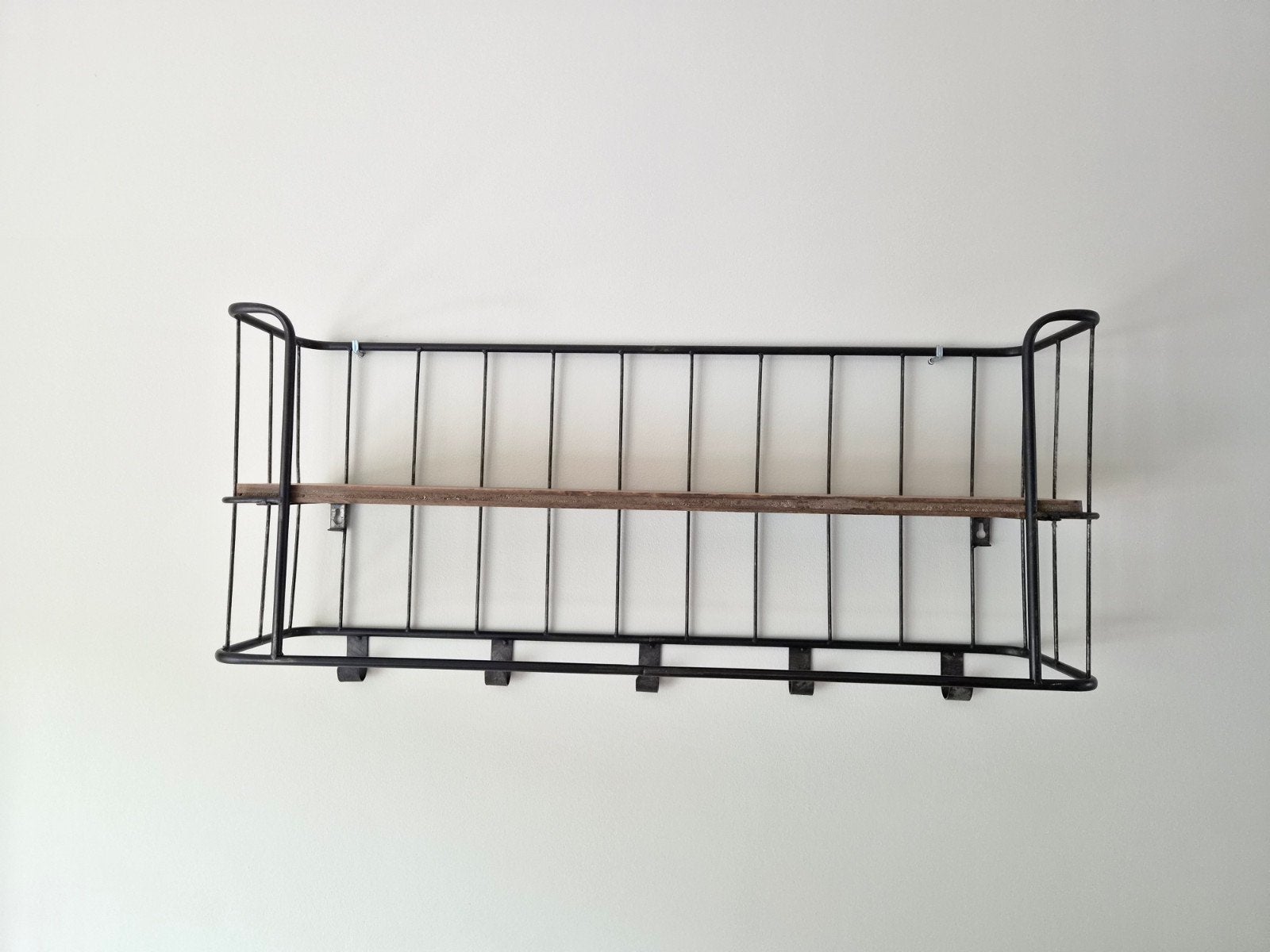 kapstok met haken en houten plank - Industrieel design, Ophalen
