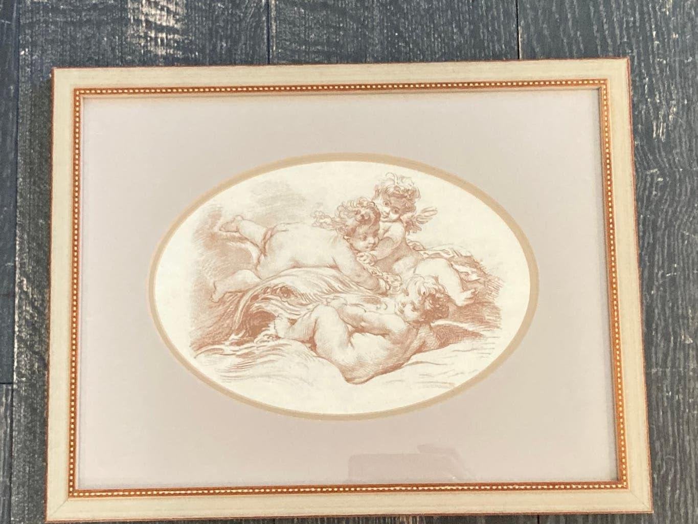 Schilderij engeltjes 2 (300625), Ophalen of Verzenden, Gebruikt, Minder dan 50 cm, Schilderij