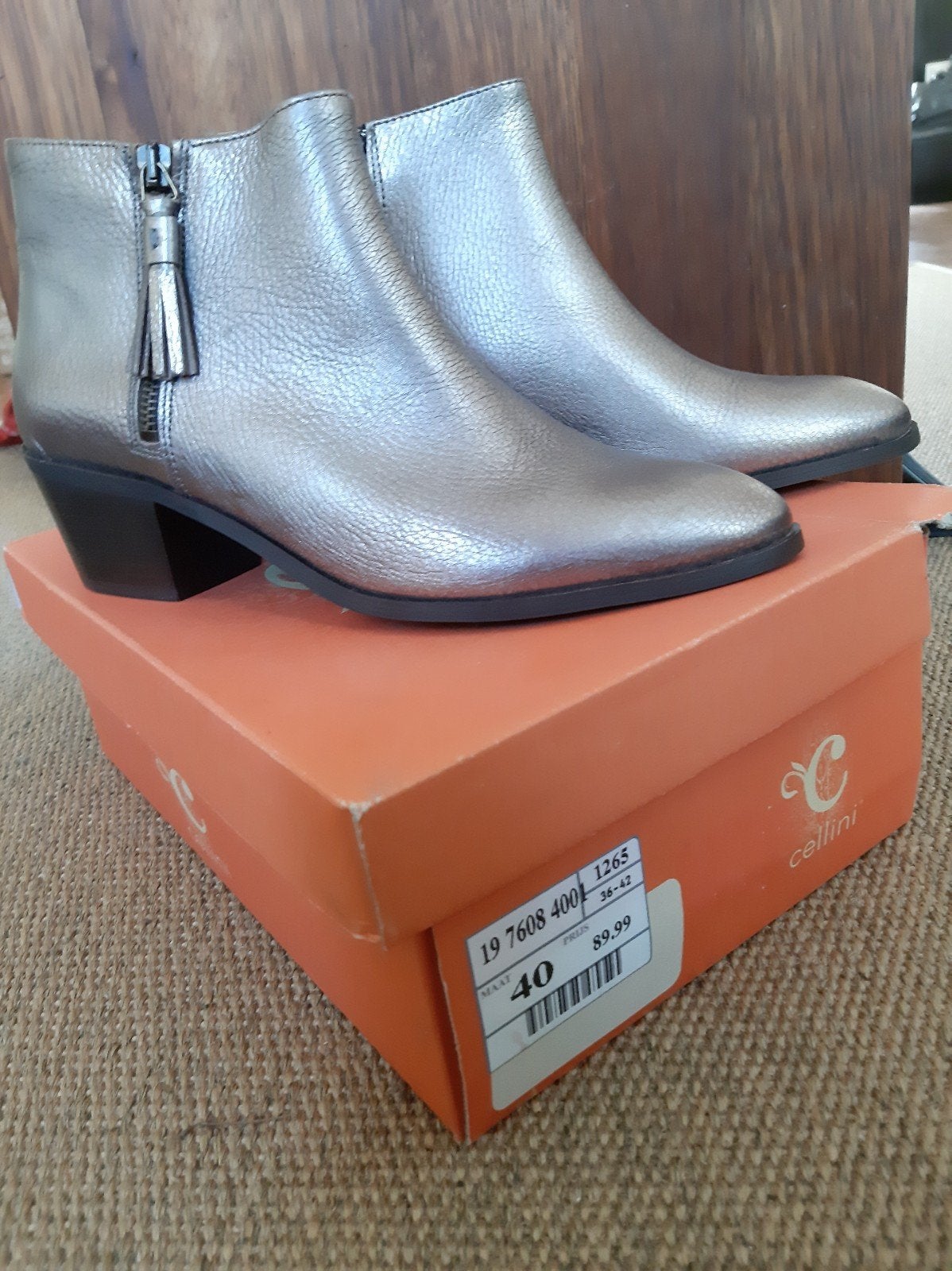 Cellini brons metallic laarsje 40 leer nieuw met doos, Overige kleuren, Nieuw, Ophalen of Verzenden, Lage of Enkellaarzen