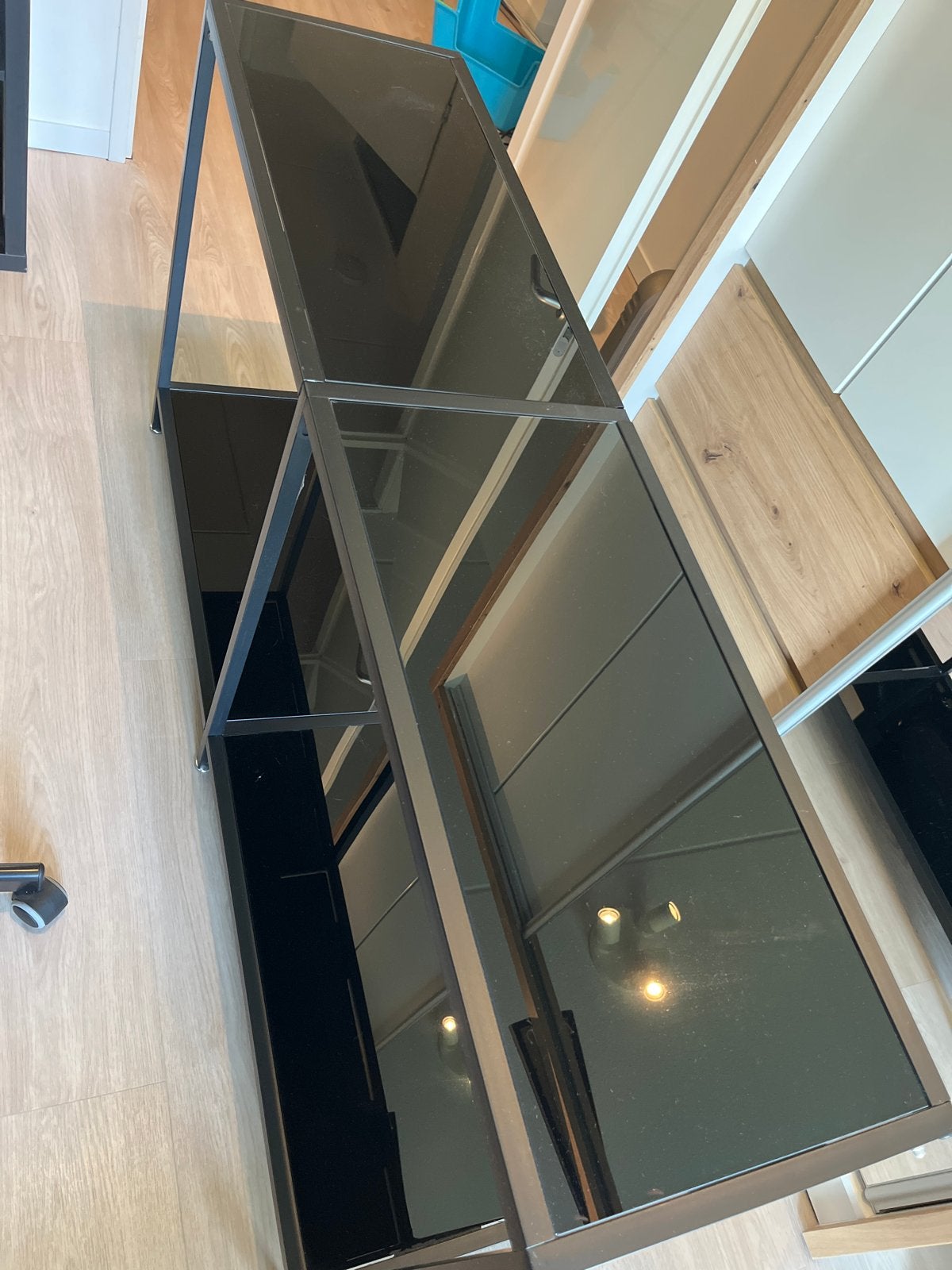 VidaXL wandtafel zwart glas, Ophalen, Gebruikt, 100 tot 150 cm, Industrieel, modern