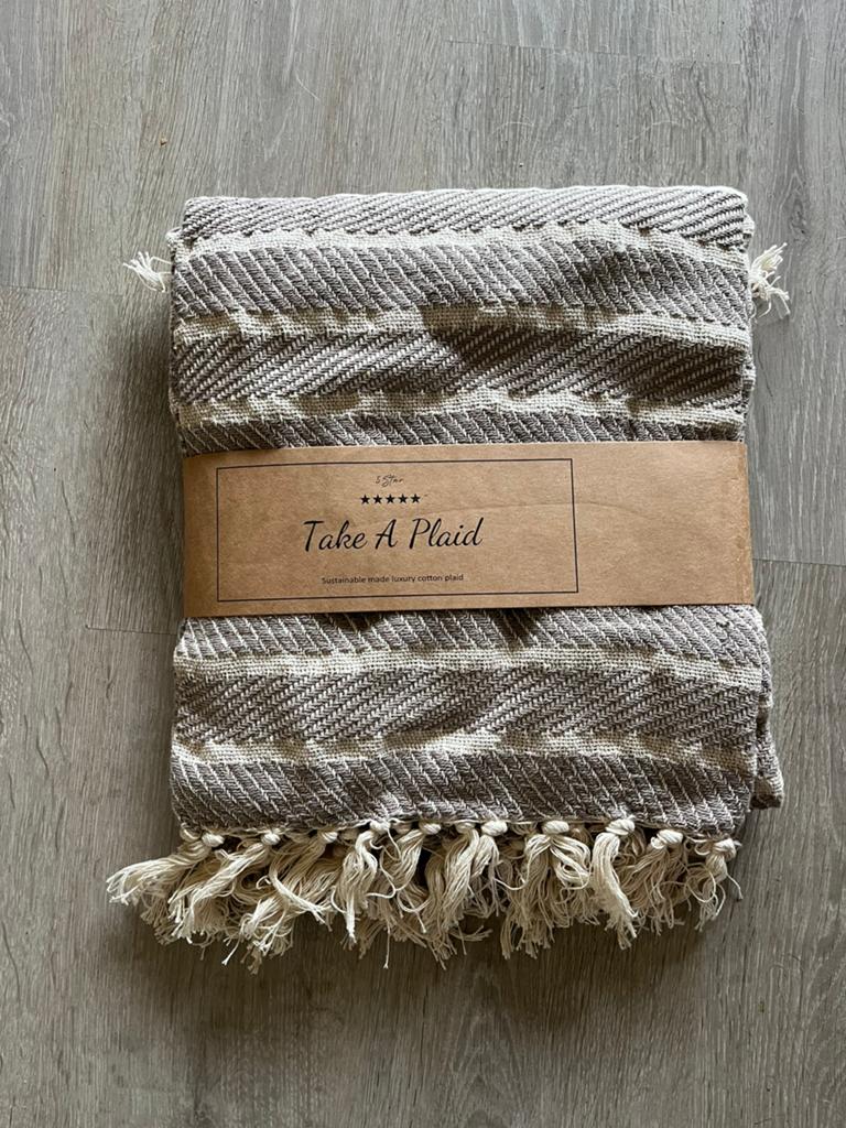 Nieuw Plaid Beige - Duurzaam Katoen - Take A Plaid, Ophalen of Verzenden, Nieuw