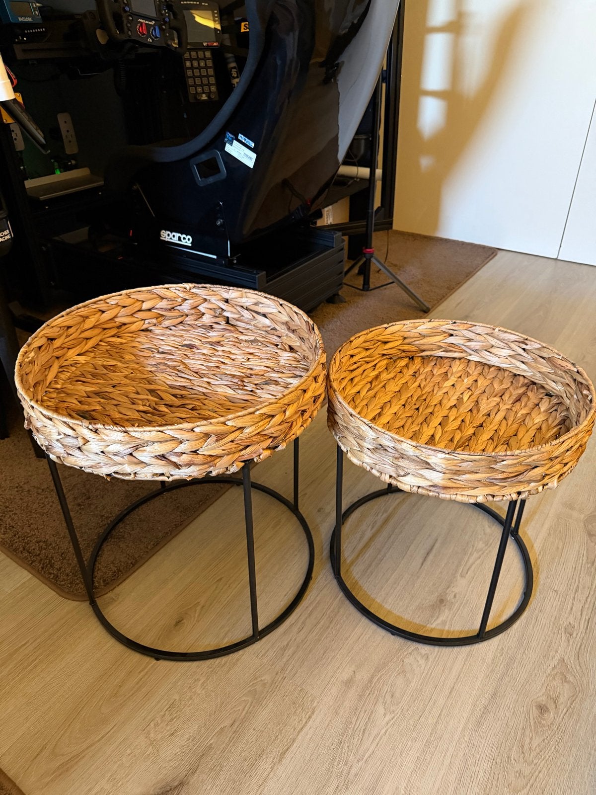 Salontafel / Bijzettafel set - Zgan, Ophalen, Minder dan 55 cm, Rond, Zo goed als nieuw