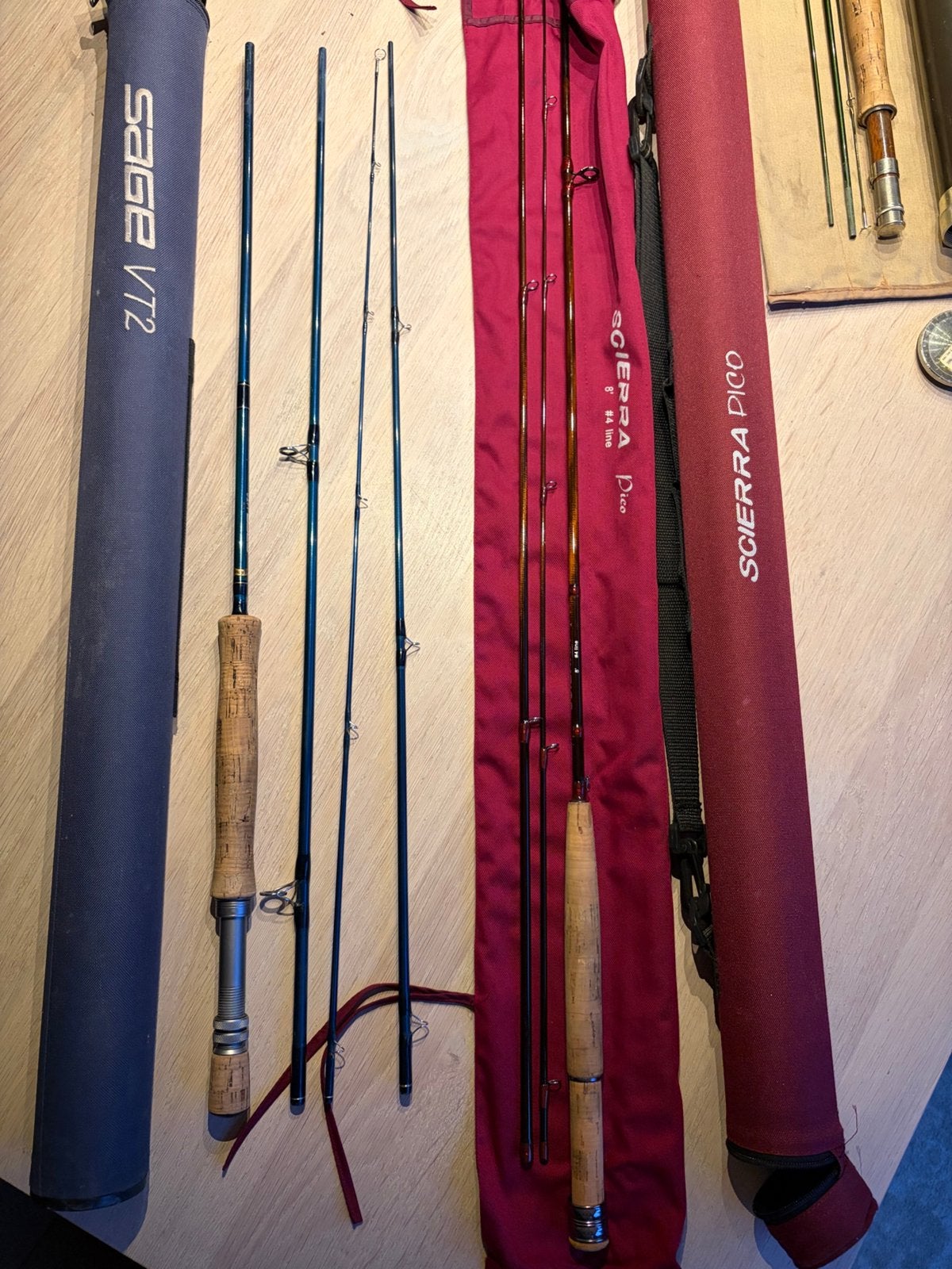 Te koop vliegvishengels Sage en Scierra, Ophalen of Verzenden, Gebruikt, Werphengel