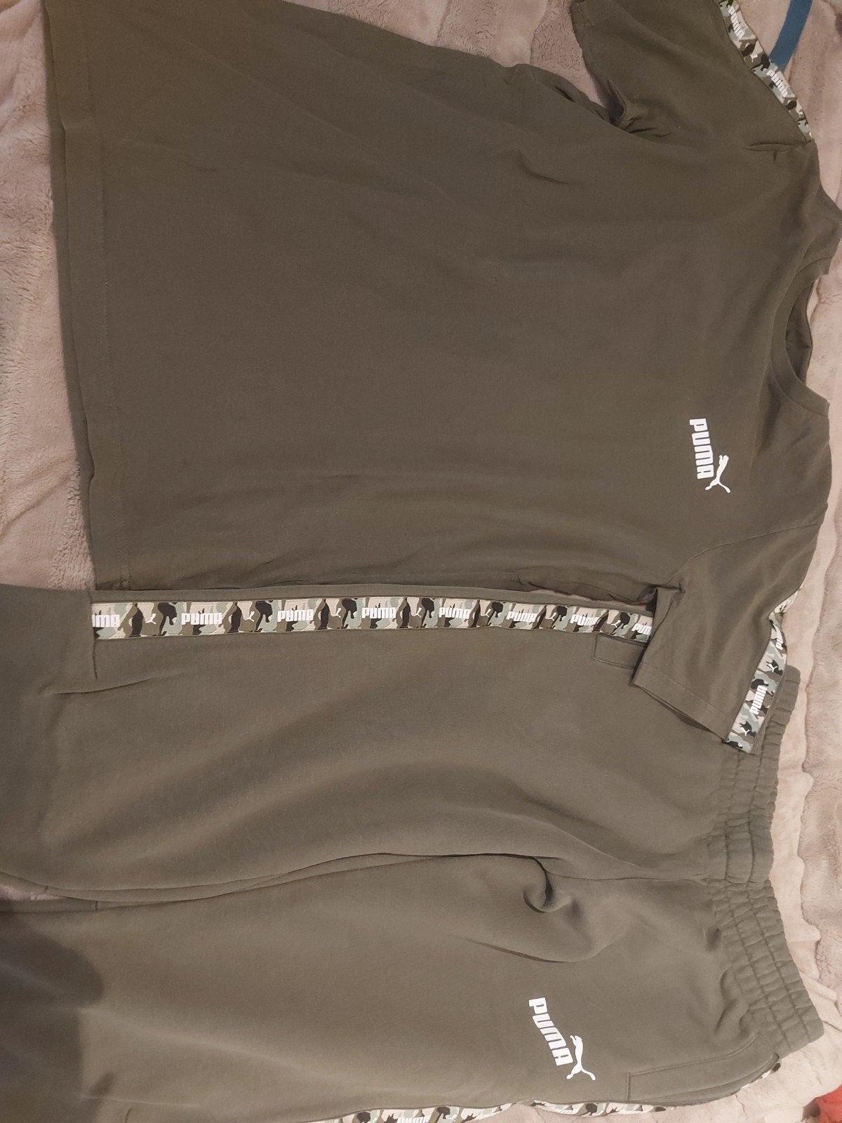 Puma Setje: T-shirt (S) & Lange Broek (M) - Groen, Ophalen of Verzenden, Zo goed als nieuw, Puma
