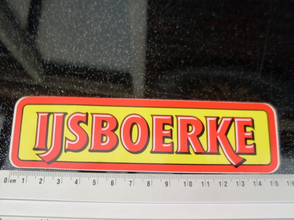 sticker ijsboerke logo, Verzenden, Zo goed als nieuw, Bedrijf of Vereniging
