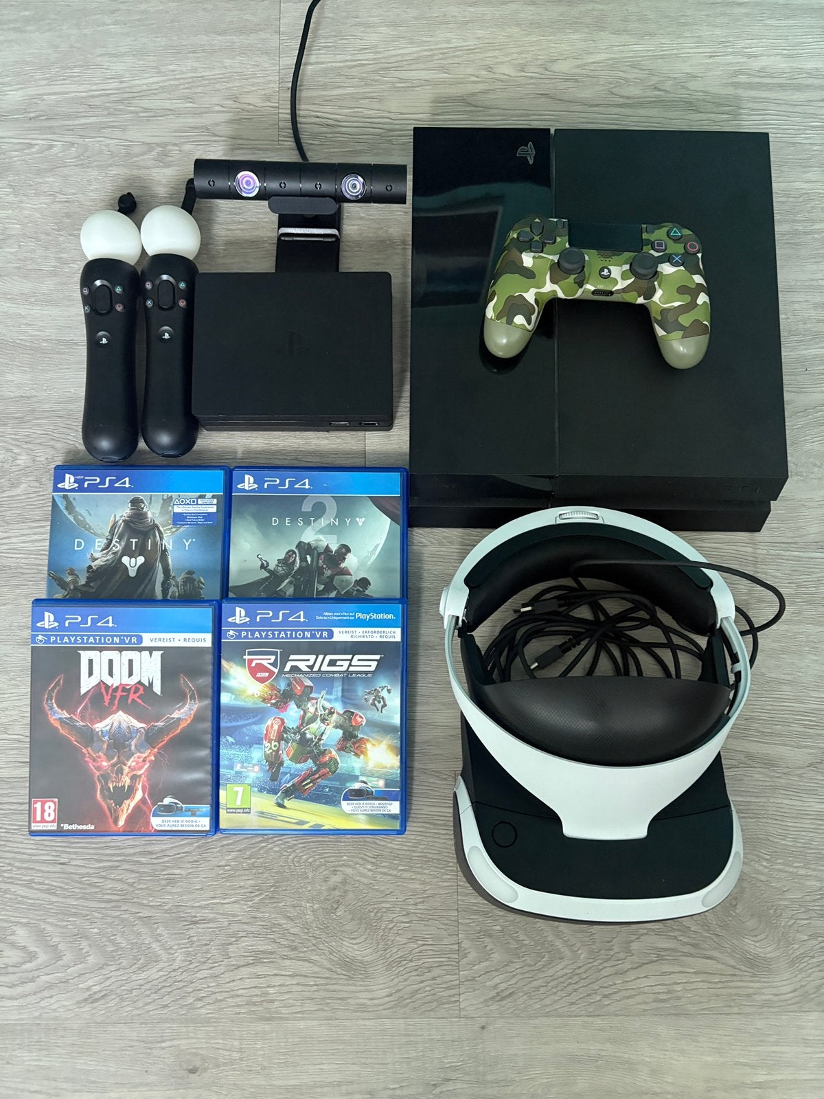 PS4 Pro + PSVR Bundle met Move Controllers & Games, Ophalen, Met games, Zo goed als nieuw, 1 TB