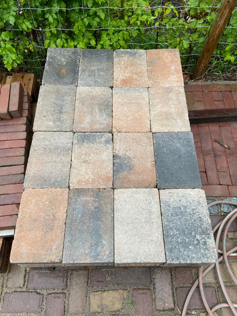 3 m2 nieuwe terrastegels 30x20x6 cm, Gebruikt, Ophalen of Verzenden, Minder dan 5 m², Beton