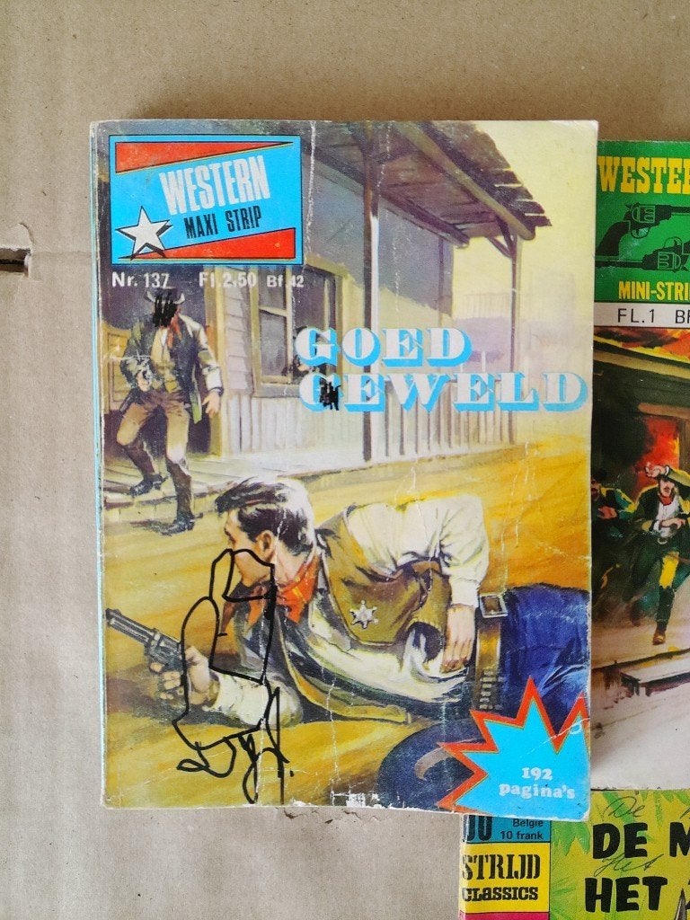 Collectie vintage western strips stripboekjes stripboeken, Gelezen, Diverse auteurs, Ophalen of Verzenden, Meerdere stripboeken