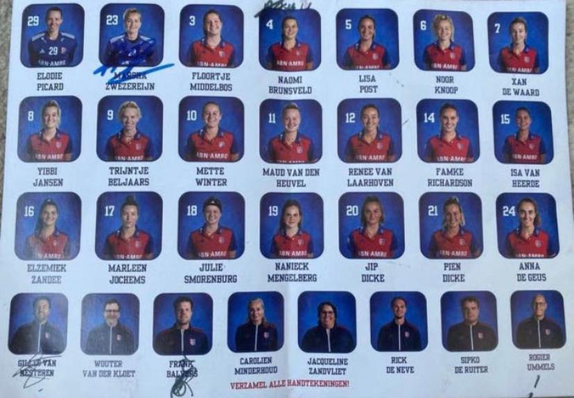 Hockey Dames Team Handtekeningenkaart, Ophalen, Zo goed als nieuw