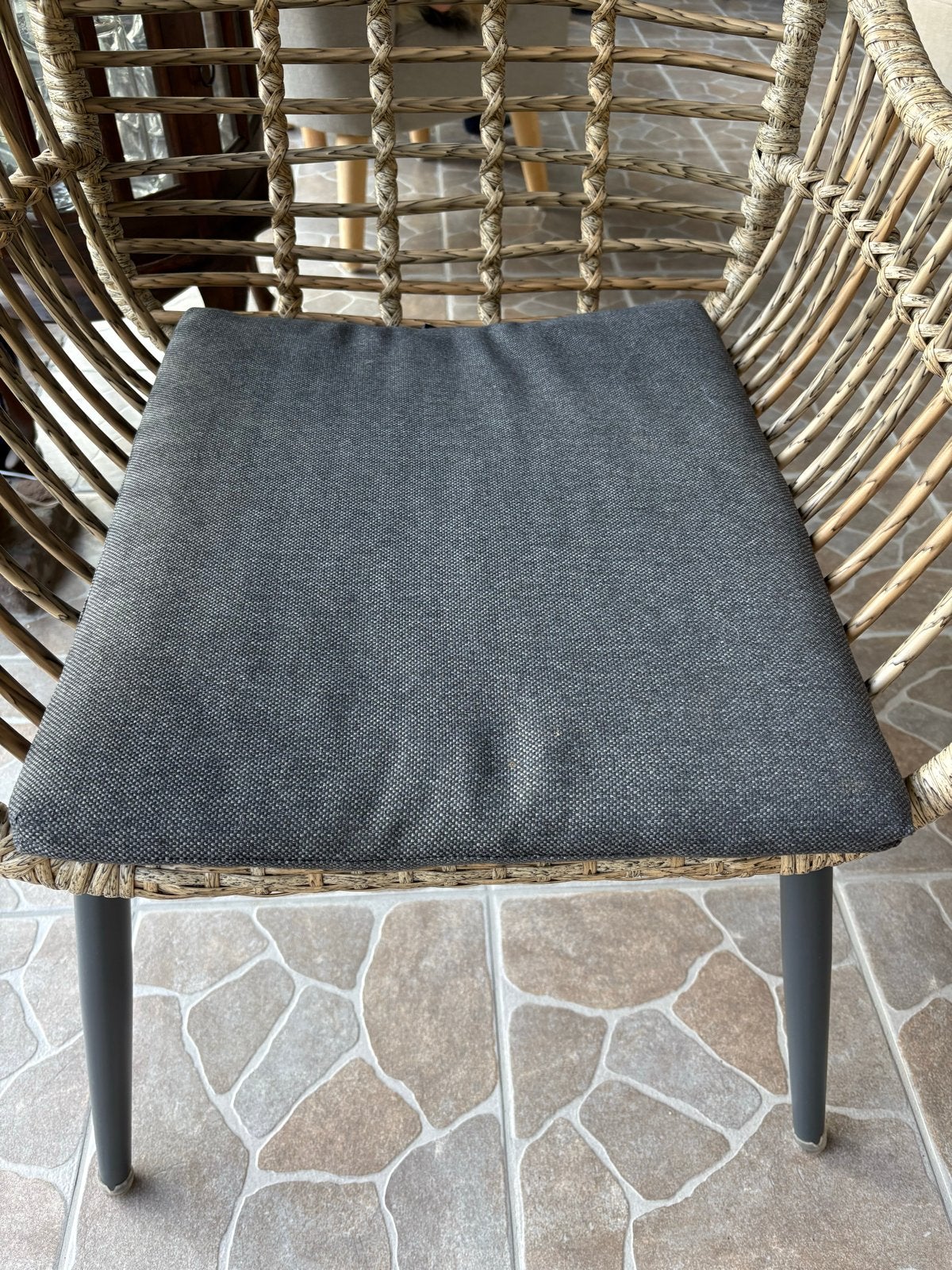 Foto 7 van 4x Tuinstoelen met antraciet metalen onderstel