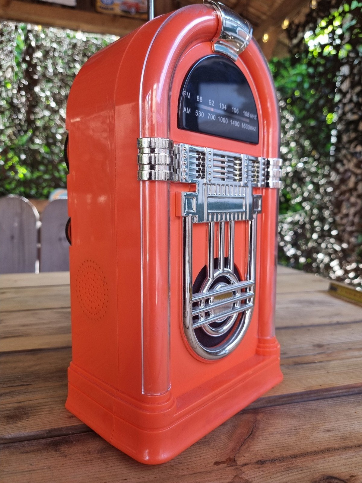 Retro Jukebox Radio FM/AM - Oranje, Ophalen of Verzenden, Zo goed als nieuw, 1970 tot heden, Overige merken