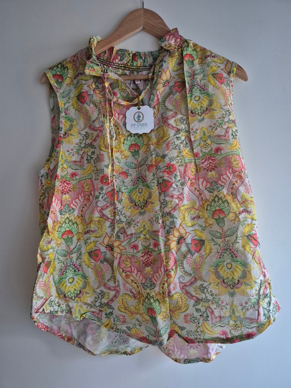 Pip Studio mouwloze blouse met bloemenprint, maat M, Kleding | Dames, Maat 38/40 (M), Meerkleurig, Nieuw, Ophalen of Verzenden