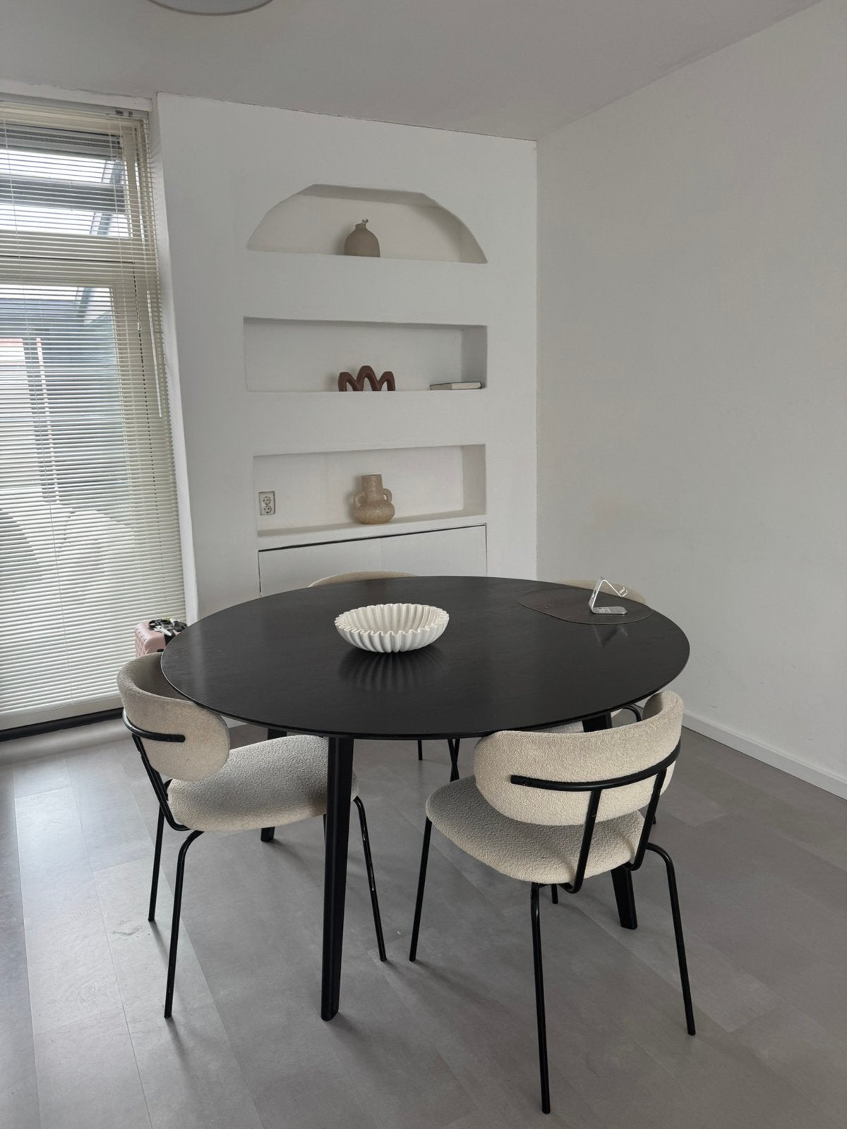 Rond eettafel, Huis en Inrichting, Tafels | Eettafels, Ophalen, Zo goed als nieuw, Rond, 100 tot 150 cm