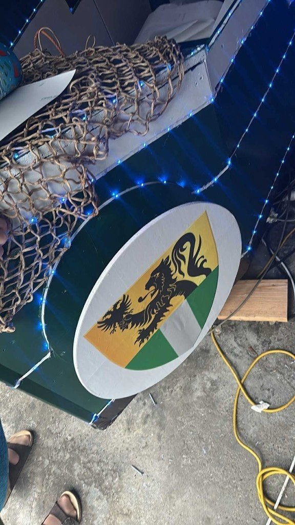 Verlichte boot decoratie voor feest of evenement, Ophalen, Zo goed als nieuw, Feestartikel, Carnaval