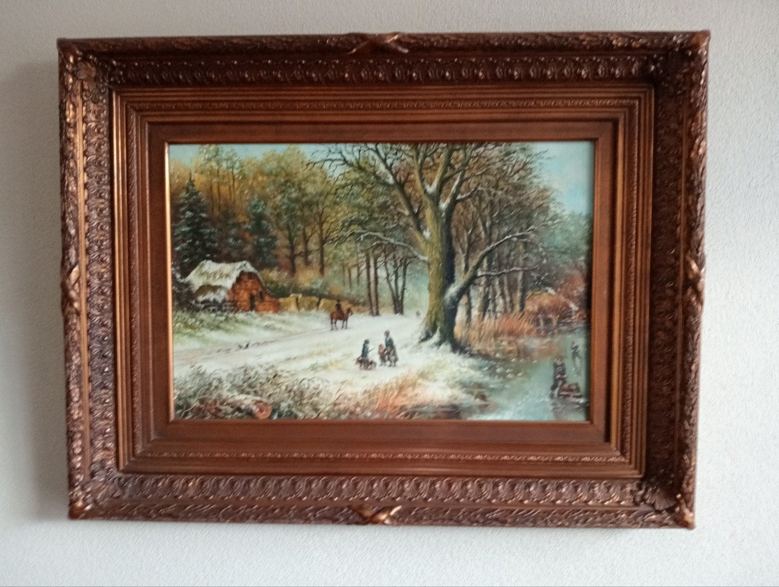 Schilderij Winters landschap., Ophalen
