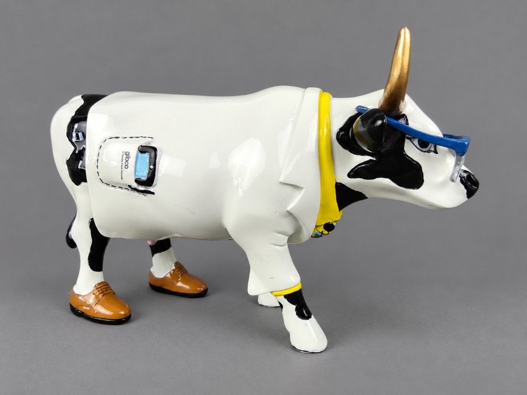 CowParade Koe “Moo Culture” MEDIUM (zeer zeldzaam), Ophalen of Verzenden, Beschilderd, Beeld, Meerkleurig