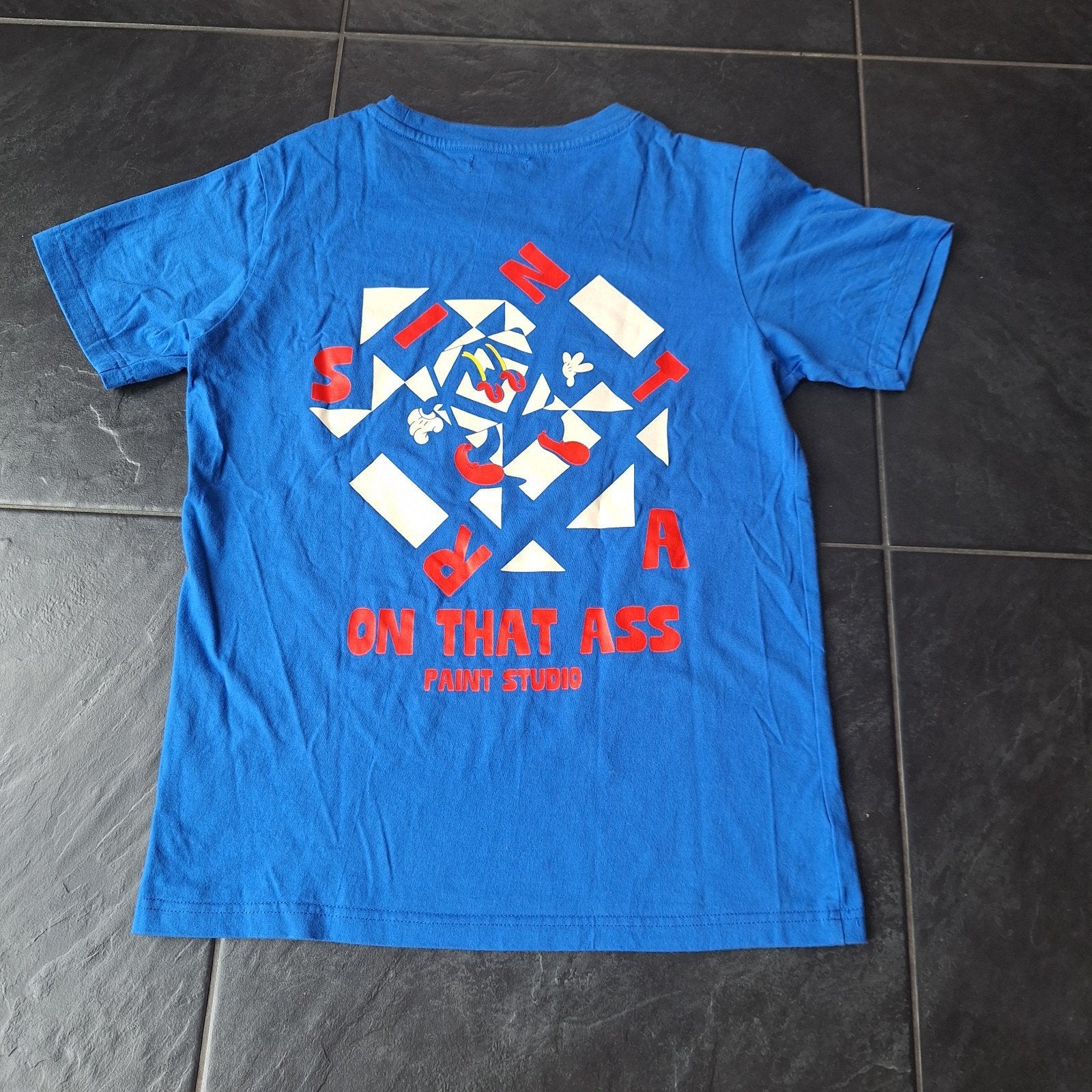 ZGAN, On that Ass t-shirt, mt S, blauw, Kleding | Heren, On That Ass, Blauw, Ophalen of Verzenden, Zo goed als nieuw